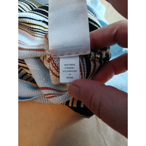 White House Black Market Tank Top Blouse Womens M Blue Striped - Picture 6 of 9